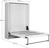 A white wall bed is shown in its open state, with the bed frame extended. Produktbild-Vorschau