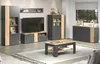 Highboard "Avila" grau und Eiche Vitrine 90 x 132 cm mit Produktbild-Vorschau 8
