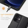 iPhone 12/12 Pro Leder Handyhülle Schwarz mit Kartenfächern Produktbild-Vorschau 7