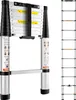 A VEVOR telescopic ladder shown in both a partially extended and a fully extended state. Anteprima dell’immagine prodotto