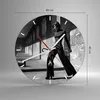 Wanduhr - Rund - Glasuhr - Fotografie Mode Frau - 40x40cm - Produktbild-Vorschau 3