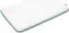 A white memory foam pillow with a teal trim, shown from a diagonal angle on a white background. Anteprima dell’immagine prodotto