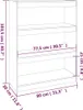 vidaXL Bücherregal Raumteiler Schwarz 80x30x103,5 cm Produktbild-Vorschau 9