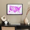 MuchoWow® MuchoWow® Gerahmtes Poster Weltkarte - Rosa - Produktbild-Vorschau 2