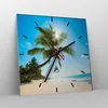 Wanduhr - Quadrat - Glasuhr - Strand Palme Meer - 30x30cm - Produktbild-Vorschau 4