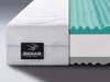 A cross-section of a mattress showing its layers, with a close-up of the brand label on the side. Náhľad obrázku produktu