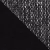 A close-up view of two different fabric textures, one solid black and the other a speckled gray and white weave, meeting at a diagonal line. Náhľad obrázku produktu