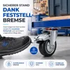 4er Set Schwerlastrollen mit Bremse – Lenkrollen bis 400 kg Produktbild-Vorschau 6