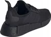 A black Adidas NMD_R1 J sports shoe is shown from a side-angle. Voir les images du produit