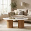 Couchtisch REALM mit Keramikplatte, Marmor/Eiche - Ovaler Produktbild-Vorschau 2
