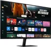 A Samsung smart monitor displaying a streaming interface with various app icons and content previews. Produktbild-Vorschau
