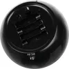 The underside of a black, spherical electronic device, showing a battery compartment and a DC power input. Anteprima dell’immagine prodotto