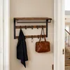 Relaxdays Wandgarderobe, 10 Haken, Ablage & Kleiderstange, Produktbild-Vorschau 2