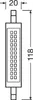 A technical drawing of an LED lamp with dimensions. Anteprima dell’immagine prodotto