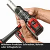 A close-up shot of a person's hands holding a cordless drill with a saw blade attachment, demonstrating its versatility. Produktbild-Vorschau