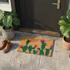 Podlahová rohož Relaxdays, kokosová, motiv kaktus, 60x40 Náhled obrázku produktu 3