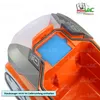 Close-up view of the top of an orange and gray vacuum cleaner, showing a blue filter inside a compartment. Náhled obrázku produktu