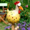 Keramik Huhn Garten Dekoration Harz Gartenpfahl Tier Figur Produktbild-Vorschau 2