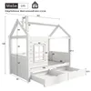 Łóżko-domek 80x160 cm, łóżko dziecięce z litego drewna Podgląd zdjęcia produktu 9
