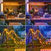 Collage of outdoor patio and camping scenes decorated with string lights. Produktbild-Vorschau
