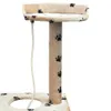 Katzen-Kratzbaum Sisal 150 cm Beige mit Pfoten-Aufdruck Produktbild-Vorschau 4
