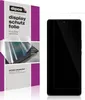 A product shot showing packaging for screen protectors and a screen protector applied to a smartphone. Produktbild-Vorschau