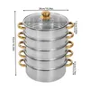 5 Etagen Dampfkochtopf  26cm Dampfkochtöpfe Edelstahl 5L Produktbild-Vorschau 4