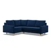 A dark blue sectional sofa on a white background. Produktbild-Vorschau