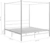 vidaXL Himmelbett Weiß Metall 180x200 cm Produktbild-Vorschau 5