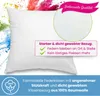 A white pillow is shown with colorful powder explosions in the background. Text overlays highlight product features. Náhľad obrázku produktu
