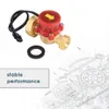 A water flow switch with a black wire and connector, a black gasket, and a background with technical diagrams. Anteprima dell’immagine prodotto