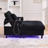 Abrihome chaise longue in velluto con cuscini e schienale, Anteprima dell’immagine prodotto 3