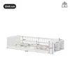 A technical drawing of a white bed with dimensions indicated by lines and numbers. Produktbild-Vorschau