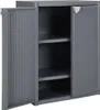 vidaXL Gartenschrank Grau 65x45x88 cm PP Rattan-Optik Produktbild-Vorschau 3