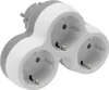 Adattatore tripla presa 3x Schuko 230V grigio-bianco Anteprima dell’immagine prodotto 1