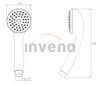 Technical drawing of a shower head with dimensions. Anteprima dell’immagine prodotto