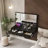 Coiffeuse Sweiko suspendue avec miroir, 3 tiroirs et prises Voir les images du produit 3