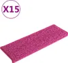vidaXL Rohožky 15 kusov 65x21x4 cm Ružová Obdĺžnikový okraj Náhľad obrázku produktu 1