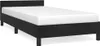 A product image of a black bed frame with a white mattress. Podgląd zdjęcia produktu