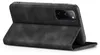 A black flip cover case for a smartphone is shown standing upright, propped open. Produktbild-Vorschau