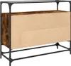 vidaXL Sideboard mit Glasplatte Räuchereiche 98x35x81 cm Produktbild-Vorschau 6