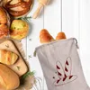 Brotbeutel Leinen, 4er Set Brotsack mit Kordelzug Baguette Produktbild-Vorschau 5
