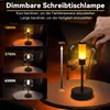 A desk lamp is shown with different color temperature settings and a brightness slider. Anteprima dell’immagine prodotto