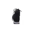 A black quilted boot is shown from the back against a white background. Produktbild-Vorschau