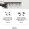 A close-up of a motion sensor with accompanying diagrams and German text explaining its features. Produktbild-Vorschau