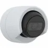 A close-up, studio shot of a white and black security camera against a white background. Produktbild-Vorschau