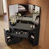 SONNI 141,5 x 54 x 111 cm Czarna toaletka z szufladami, Podgląd zdjęcia produktu 3