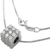 Collier 42cm Kette mit Anhänger Würfel 36 Zirkonias 925 Produktbild-Vorschau 1