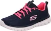 A single navy blue Skechers sneaker with pink accents is shown against a white background. Podgląd zdjęcia produktu