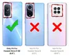 Three phone back images showing compatibility with a phone case. The first image shows a checkmark indicating compatibility, while the other two show red X marks indicating incompatibility. Produktbild-Vorschau
